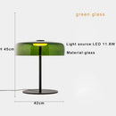 Green Glass Table Lamp for Home Office Bedroom Nightstand, Ljojo Luxury Desk Light