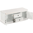 Ljojo™ Entryway Storage Bench with Drawers & Cabinets, Removable Cushion - End of Bed Bench