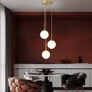 Ljojo LED Glass Ball Chandelier: Nordic Hanging Pendant Lamp for Dining, Bar, & Home Decor