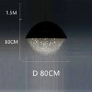 Ljojo Modern Crystal Glass Ceiling Chandelier for Home Living Room Bedroom Study Lighting