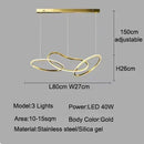 Ljojo LED Pendant Light Stainless Steel Modern Chandelier for Dining Kitchen Island