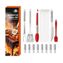 Ljojo 21-Piece BBQ Tool Set, Stainless Steel, Outdoor Grill Bag