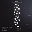 Ljojo Linear Glass Ball Pendant Light Modern Luxury Interior Lighting Staircase Bedroom