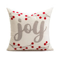 Embroidered Ljojo Joy Bear Christmas Cushion Cover Pillow Case Red Festive Decor
