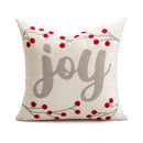 Embroidered Ljojo Joy Bear Christmas Cushion Cover Pillow Case Red Festive Decor