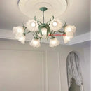 French Garden Green Ceiling Chandelier | Romantic Iron Art Pendant Lamp by Ljojo