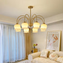 Lily Of The Valley Flower Copper Chandelier - Modern Minimalist Bedroom Hanging Lamp by Ljojo