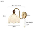 French Style Living Room Bedroom Wall Lamp Fabric Printing Lampshade Porch Lighting by Ljojo