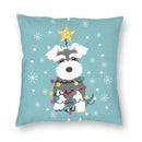 Ljojo Miniature Schnauzer Dog Cartoon Cushion Cover for Sofa - Puppy Lover's Nordic Pillow