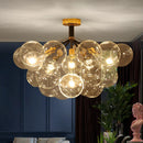 Ljojo Bubble Ceiling Lamp with Transparent Glass Ball E27 Bulb for Living Room Bedroom
