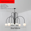 Ljojo Milky White Glass Ball Chandelier LED Light Fixture for Kitchen Dining Living Room