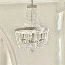 American Lustre K9 Crystal E14 Pendant Lights: French White Iron LED Hanging Lamp by Ljojo