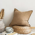 Ljojo Linen Fringed Cushion Cover for Home Decor on Bed Sofa Couch