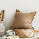 Ljojo Linen Fringed Cushion Cover for Home Decor on Bed Sofa Couch