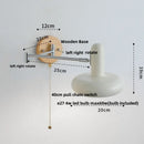 Ljojo LED Wall Sconce Light Rotate Pull Chain Switch Wood Base Bedside Lamp
