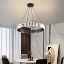 Ljojo Lstre Modern Circle Chandelier for Bright 360° Lighting in Living Room