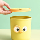 Ljojo Mini Desktop Trash Can with Lid for Office and Home