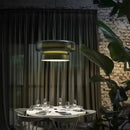 Ljojo LED Modern Annular Chandelier Glass Pendant Light for Living Room Bedroom Decor