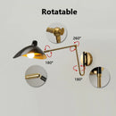 Ljojo Retro Industrial Style Rotatable Wall Lamps Matte Metal Sconce Lights E14 LED Bedroom Decor