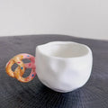 Ljojo 350ML Ceramic Coffee Cup with Bread Knot Handle - White