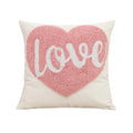 Ljojo Love Tufted Velvet Pillow Cover Cute Pink Valentine's Day Cushion Cover