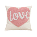Ljojo Love Tufted Velvet Pillow Cover Cute Pink Valentine's Day Cushion Cover