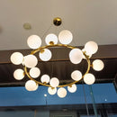 Scandinavia Ring Chandelier Glass Ball Pendant Light for Living Room by Ljojo