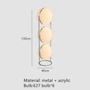 Ljojo LED Floor Lamp Chrome Metal Living Room White Acrylic Ball Art Deco