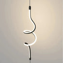 Black Linear Pendant Light Italian Design Minimalist Hanging Lamp for Living Room by Ljojo