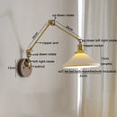 Ljojo LED Wall Light Fixture Modern Style Walnut Copper Bedroom Living Room Bedside Lamp