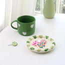 Ljojo 10oz Heart Pattern Ceramic Coffee Mug with Handle, Unique Design, Lovely Gift