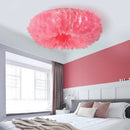 Ljojo Feather Ceiling Lamp with E27 Light Bulb for Bedroom Living Room Decor