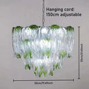 Green Round Crystal Chandelier Modern Classics for Living Room Dining Home Decor by Ljojo