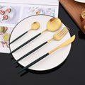 Ljojo 24-Piece Stainless Steel Cutlery Set - Matte Silver Western Flatware Tableware