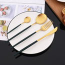 Ljojo 24-Piece Stainless Steel Cutlery Set - Matte Silver Western Flatware Tableware
