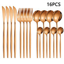 Ljojo 16-Piece Stainless Steel Tableware Set for Home, Hotel, and Restaurant