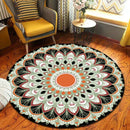 Ethnic Mandala Round Carpet for Living Room Decor by Ljojo