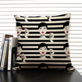 Ljojo Linen Cushion Cover in Black and White for Chic Home Decor