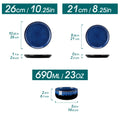 Ljojo 12/18 Piece Blue Klin Change Glaze Dinnerware Set