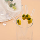 Ljojo Lemon Glass Straw Set: Reusable Eco-Friendly Straws for Smoothies, Cocktails