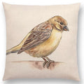 Birds Painting Cushion Cover - Ljojo Collection: Robin, Titmouse, Toucan, Sparrow, Firecrest, Cardinal, Bullfinch