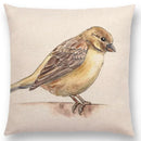 Birds Painting Cushion Cover - Ljojo Collection: Robin, Titmouse, Toucan, Sparrow, Firecrest, Cardinal, Bullfinch