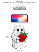 Ljojo™ Halloween Ghost Hanging Decor, Cute Strawberry Ghost Design - Window/Wall Ornaments