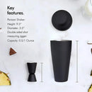 Ljojo Matte Black Cocktail Shaker Set for Home Bartending
