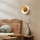 Ljojo LED Wood Wall Lamp Japan Style Switch Yellow Travertine Stair Light