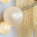 Ljojo Modern Nordic Designer G9 Gold Tassel Glass Chandelier for Living Room Dining Hall