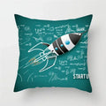Cartoon Spacecraft Astronaut Rocket Pillowcase for Home Decor - Ljojo