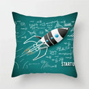 Cartoon Spacecraft Astronaut Rocket Pillowcase for Home Decor - Ljojo