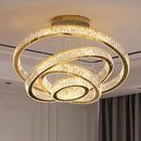 Ljojo Luxury Crystal Living Room Chandelier Pendant Light Glass Ceiling Lamp