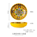Ljojo 10-Inch Ceramic Bohemian Soup Bowl for Household Dining and Serving